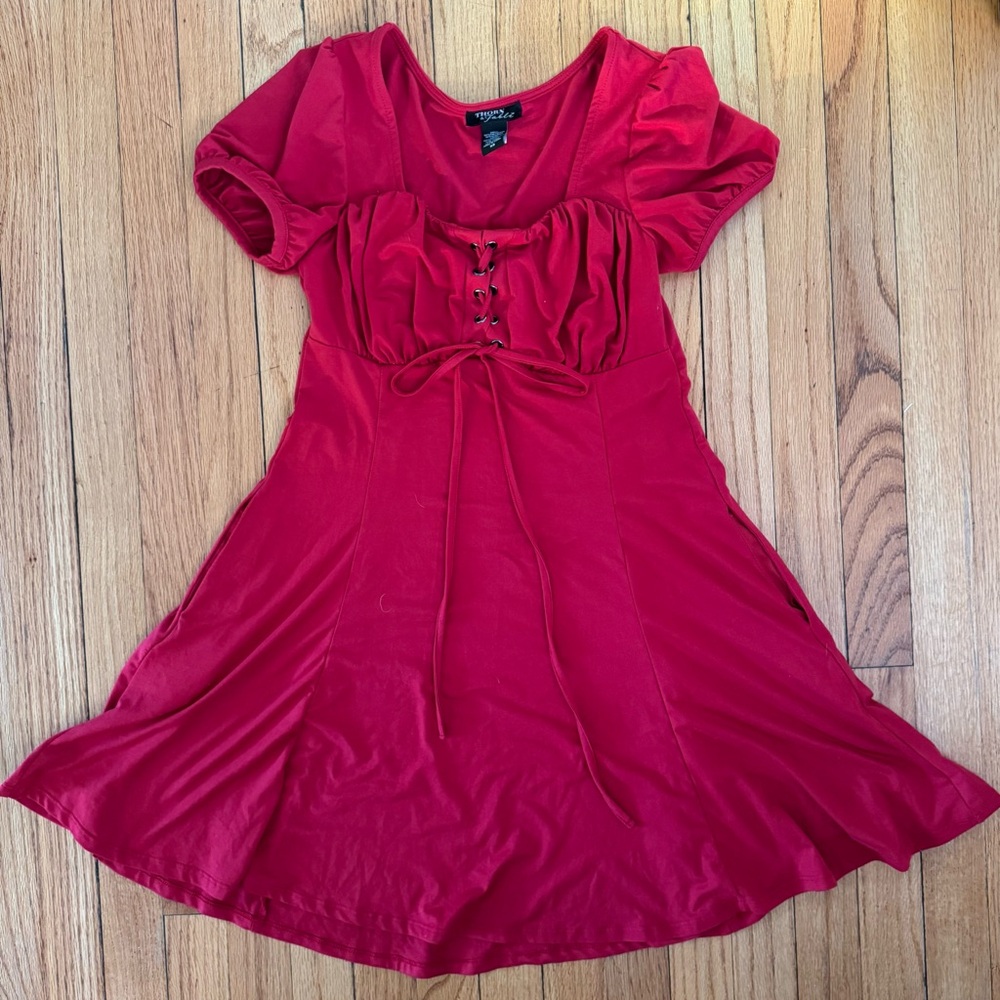 Red Short Sleeve Dress